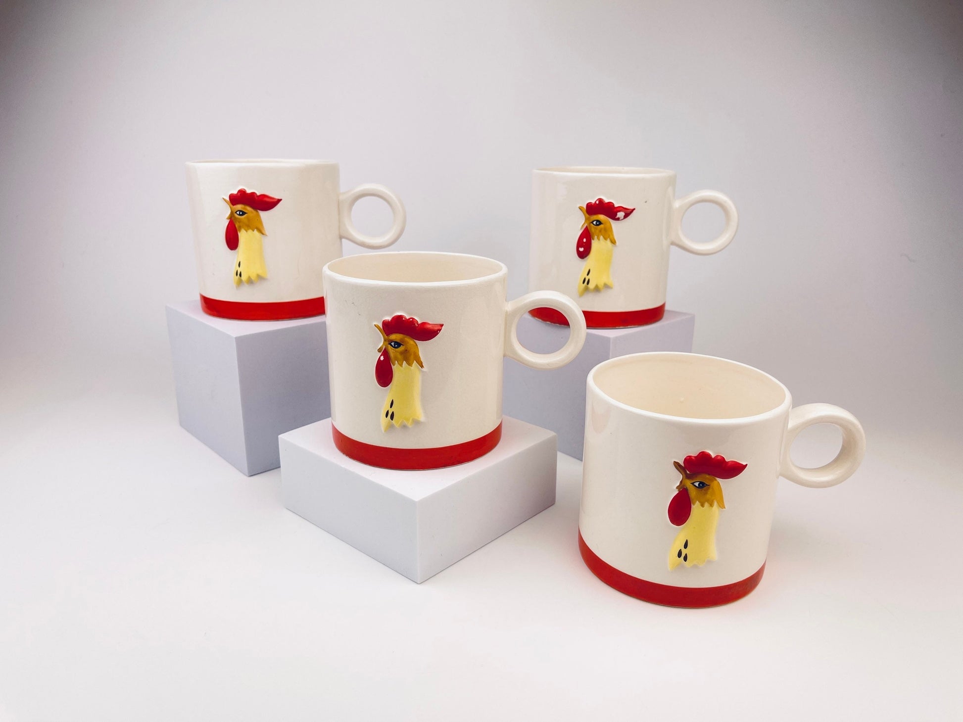 Product image for 'vintage holt howard hand painted rooster ceramic coffee mugs made in japan sold individually' (view 29937c)
