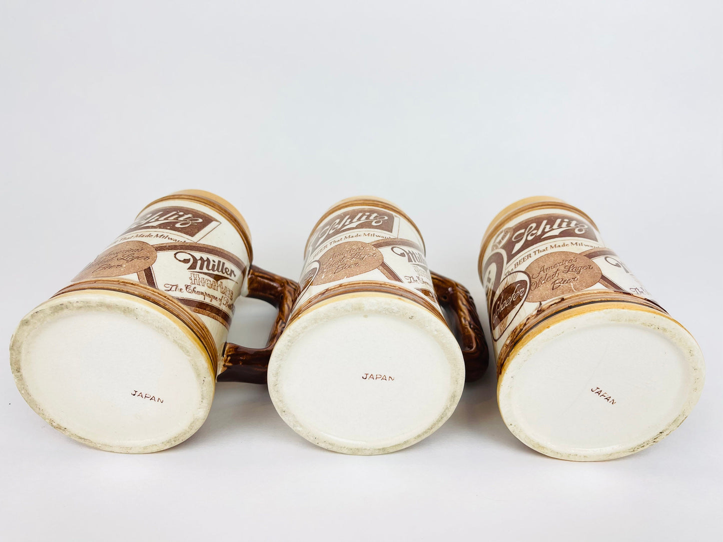 Product image for 'vintage miller high life ceramic beer stein the champagne of bottle beer america oldest lager beer set of three 3 made in japan' (view 9ac23d)