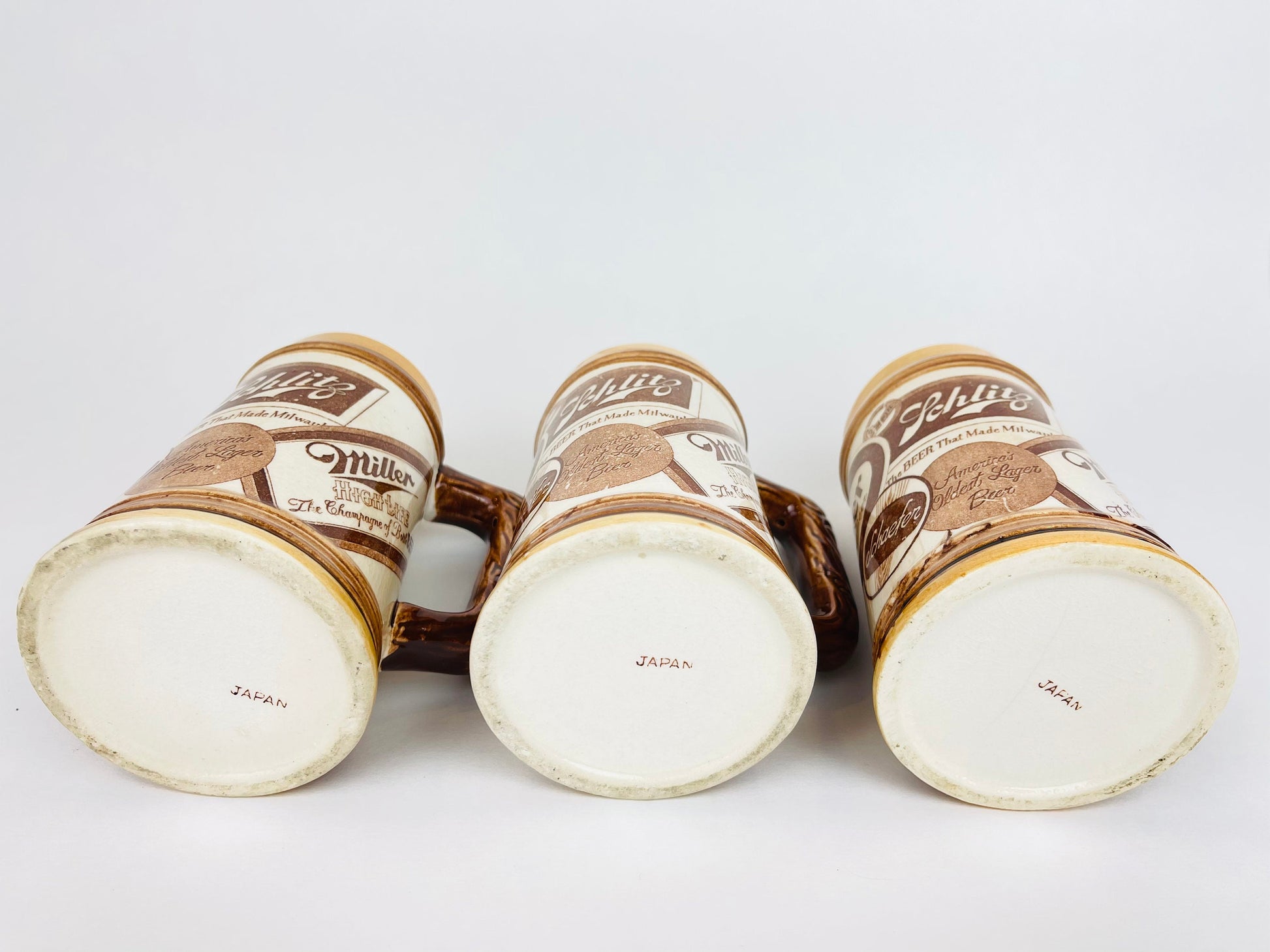 Product image for 'vintage miller high life ceramic beer stein the champagne of bottle beer america oldest lager beer set of three 3 made in japan' (view 9ac23d)