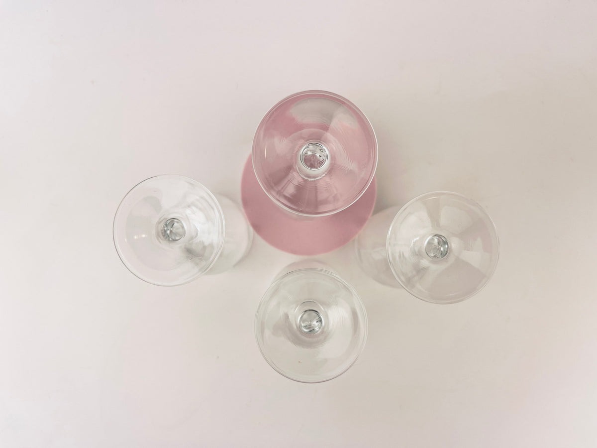 Product image for 'vintage etched polka dot clear port sherry glasses set of four 4' (view 2ae130)