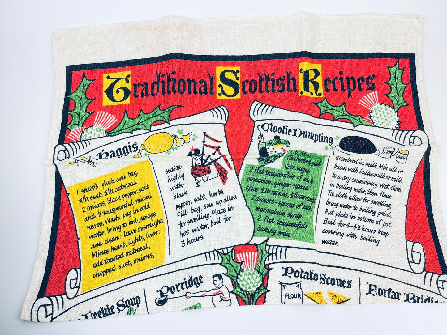 Product image for 'vintage traditional scottish recipes tea towel made in the united kingdom pure linen' (view 2ebf7a)