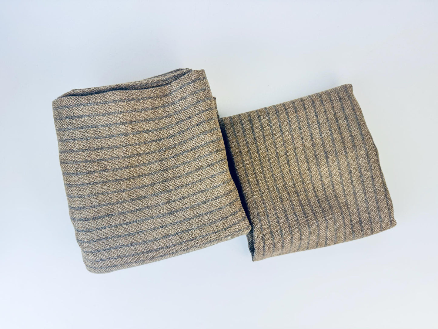 Product image for 'vintage brown grey striped suiting soft wool fabric material cuts sold separately' (view 17f697)