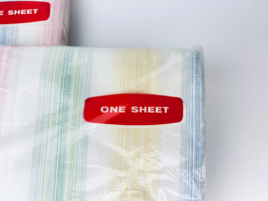 Product image for 'vintage tex made twin double candy tone striped pastel colour flat sheet made in canada sold separately' (view a0f85e)