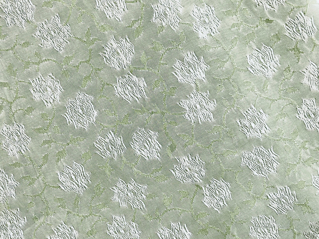 Product image for 'vintage charmeuse brocade green floral fabric 30 x 41' (view d5ec06)