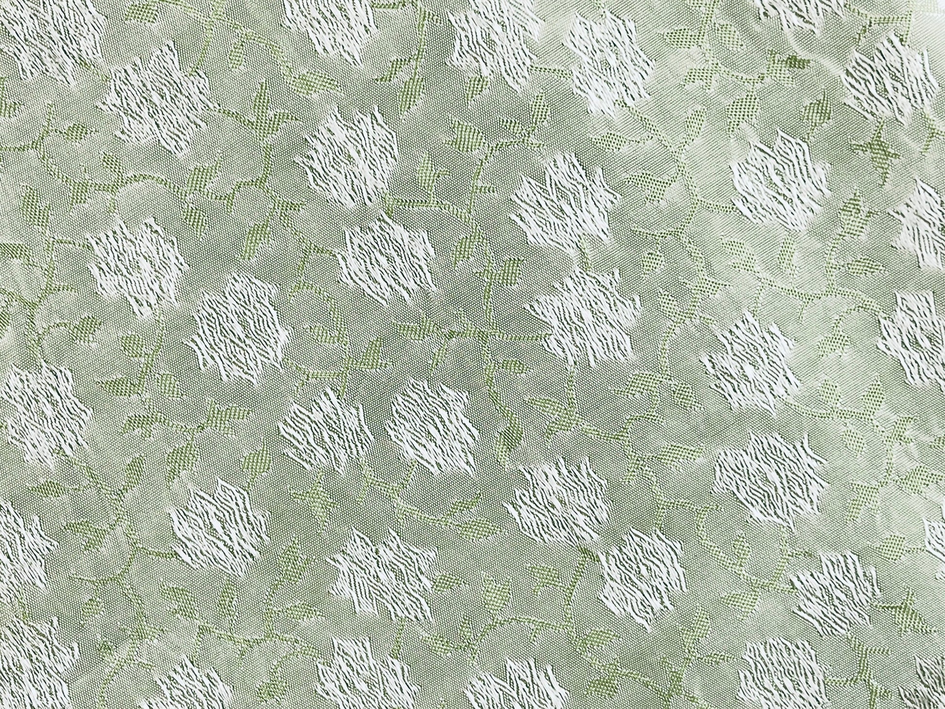 Product image for 'vintage charmeuse brocade green floral fabric 30 x 41' (view d5ec06)