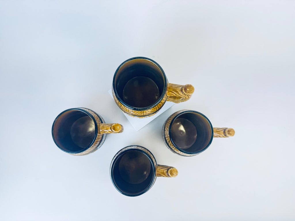 Product image for 'vintage ceramic beer barrel ceramic mugs set of four 4 made in japan' (view d2e0e0)