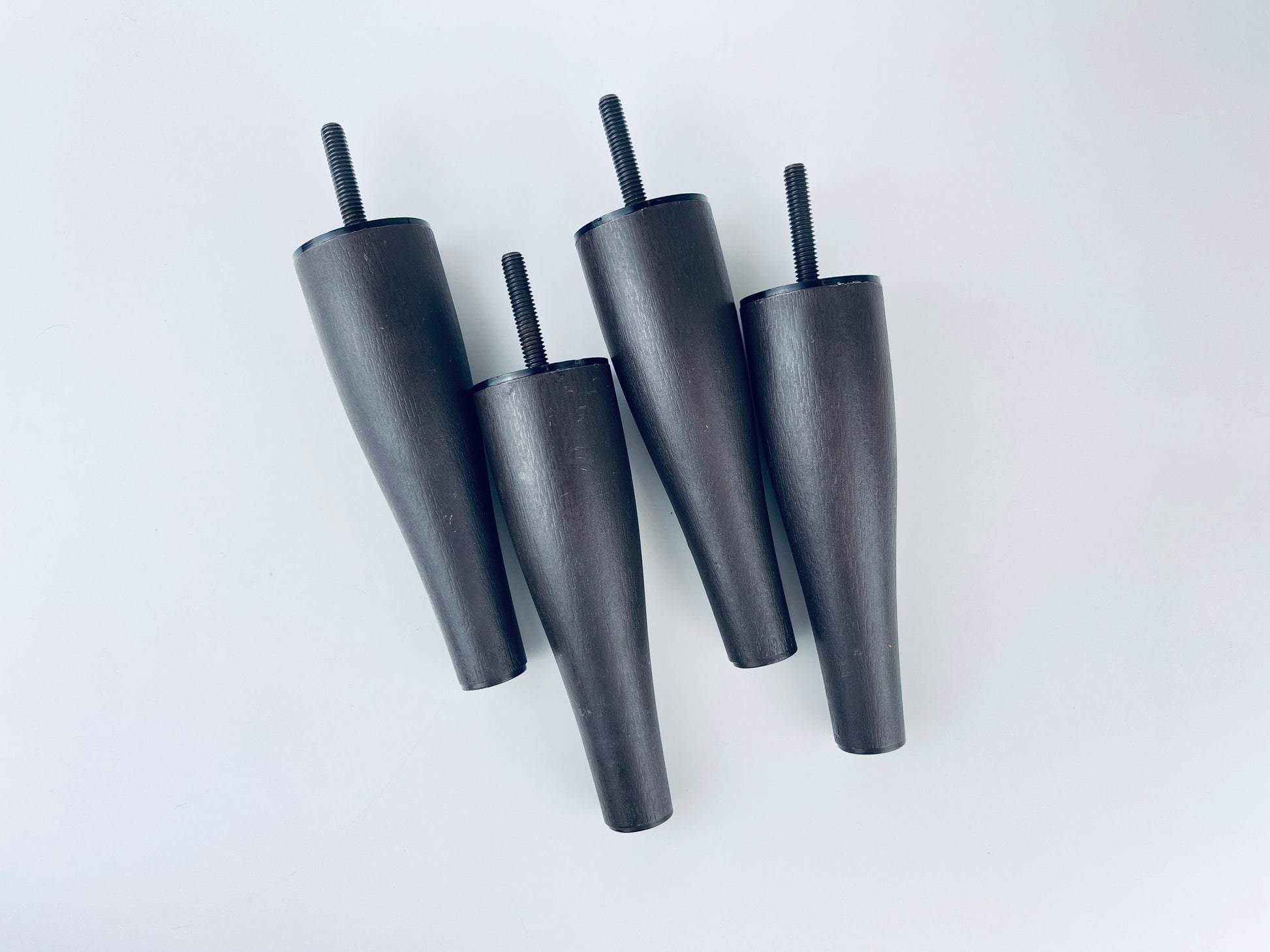 Product image for 'vintage mcm dark brown round faux wood replacement legs 6 set of four 4 patented 1979' (view 63305c)
