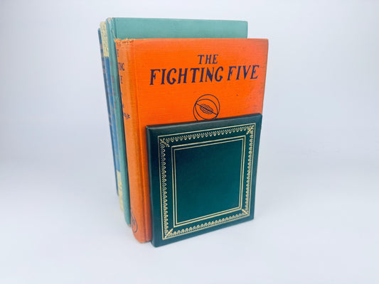 Product image for 'vintage forest green gold detail book ends set of two 2' (view 9a0e79)