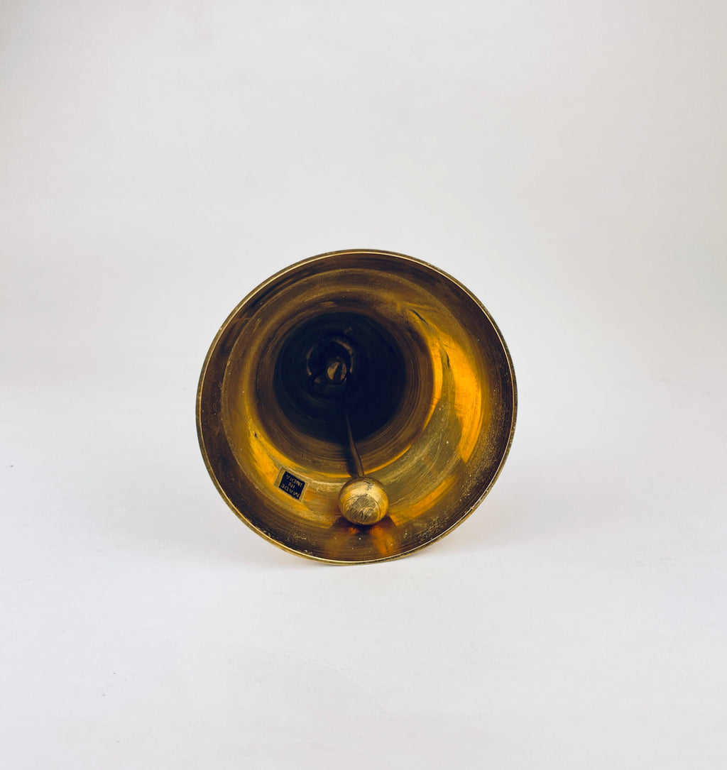 Product image for 'vintage brass wood school bell attractive aged metal patina made in india' (view 0a8331)