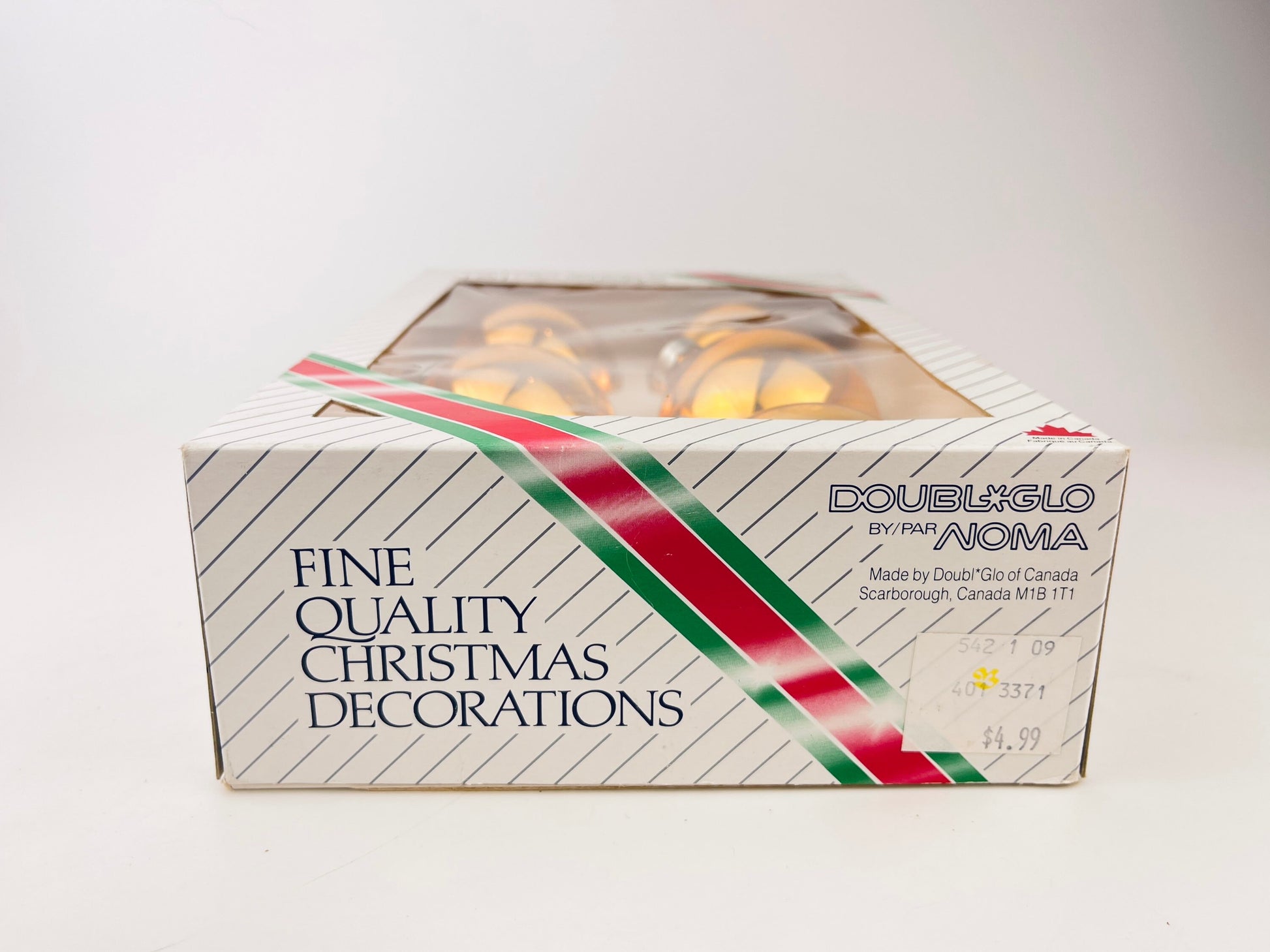 Product image for 'vintage gold mirror glass christmas tree ornaments set of six 6 made in canada by doubl glo noma' (view 009349)