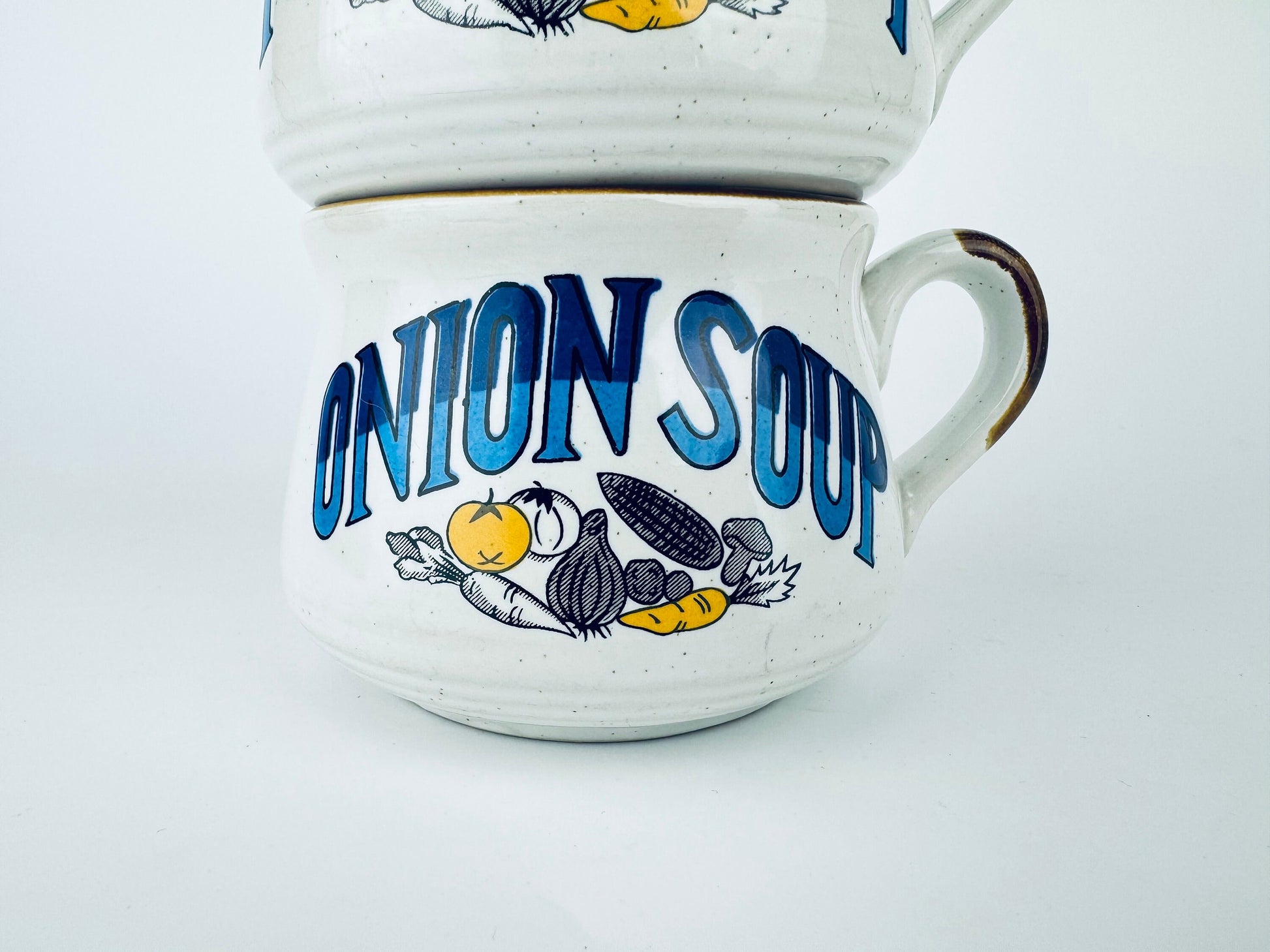 Product image for 'vintage festival hand made stoneware ceramic handled soup bowls set of two 2 made in korea' (view 3230e8)