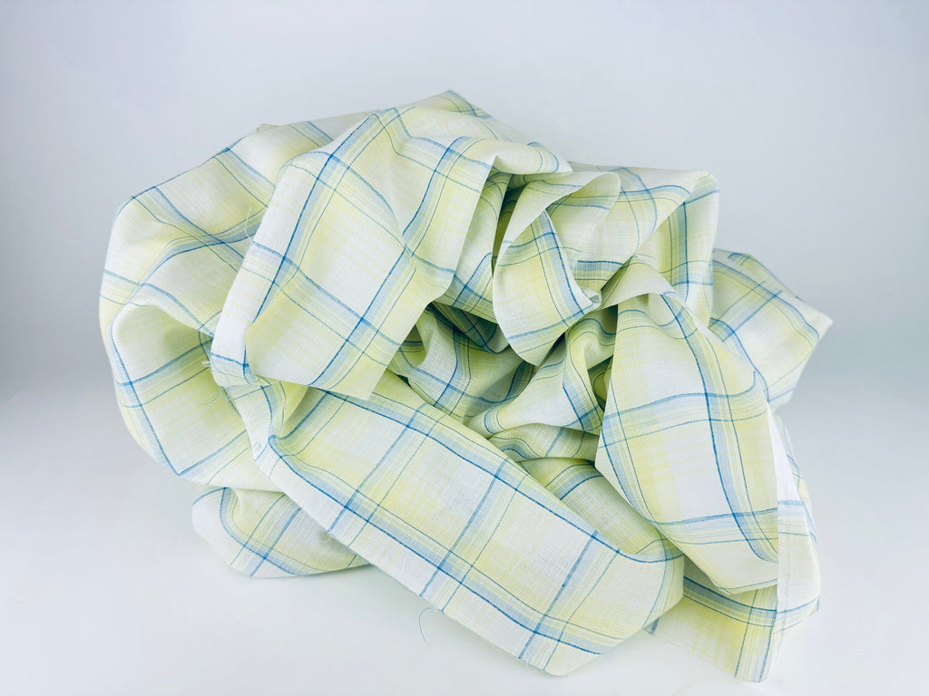 Product image for 'vintage ombre blue white plaid shirt polyester fabric material 41 x 72' (view b2d4b3)