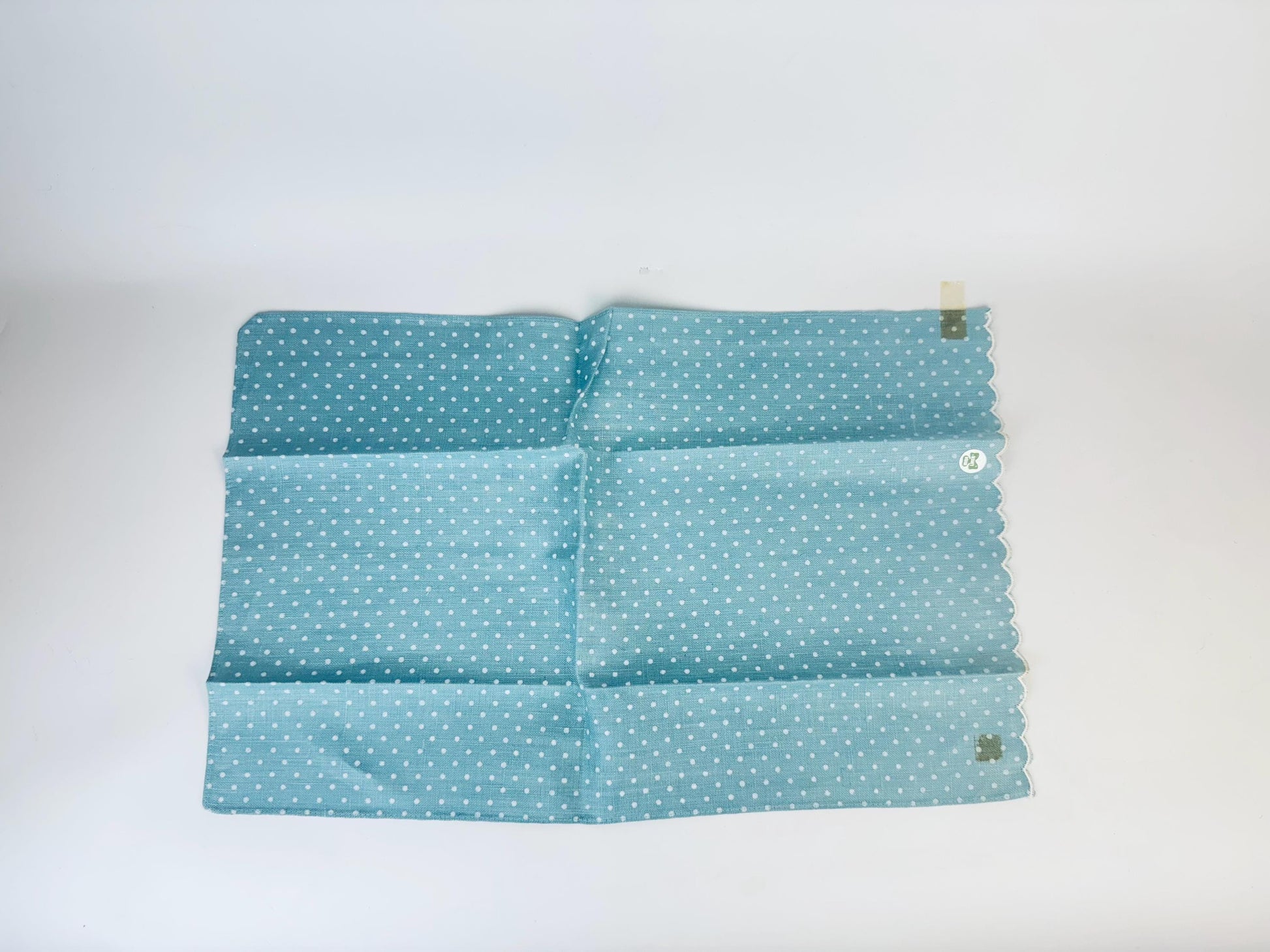 Product image for 'vintage irish linen set of 2 blue polka dot guest towels nos brown s shamrock linens' (view 3f521c)
