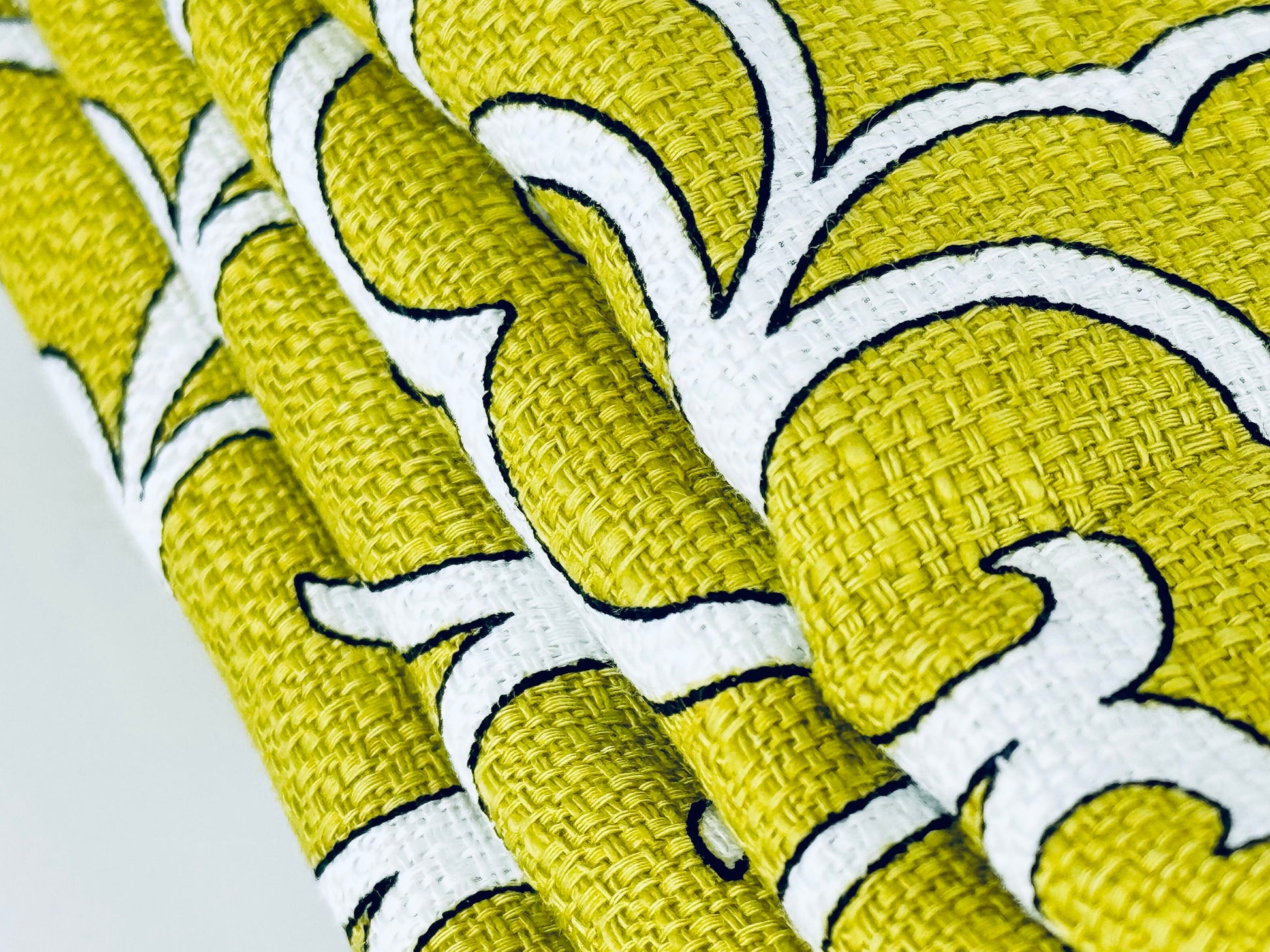Product image for 'vintage thick woven olive green swirl upholstery fabric by mill creek fabrics 54 x 68' (view e3174d)