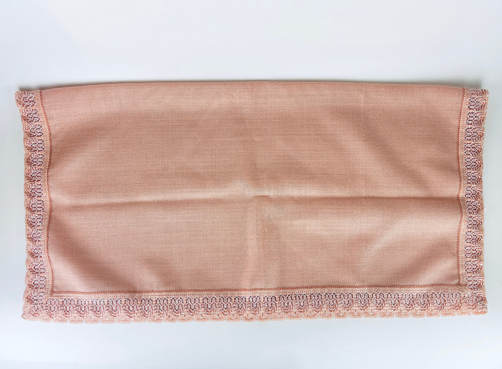 Product image for 'vintage light pink square tablecloth 30 x 31 made in western germany 100 polyacryl' (view 52a97b)