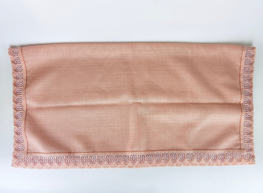 Product image for 'vintage light pink square tablecloth 30 x 31 made in western germany 100 polyacryl' (view 52a97b)