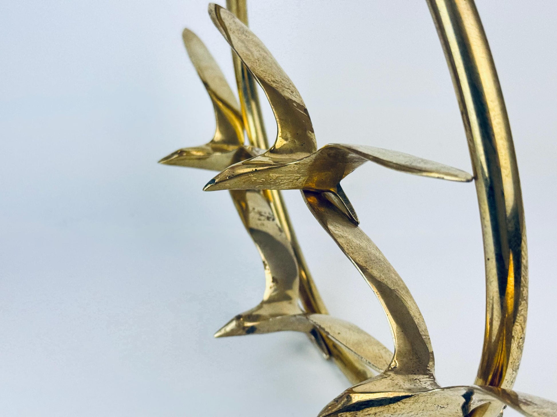 Product image for 'vintage wall mounted flying solid brass bird quattro 11 circular ring' (view 6260ba)