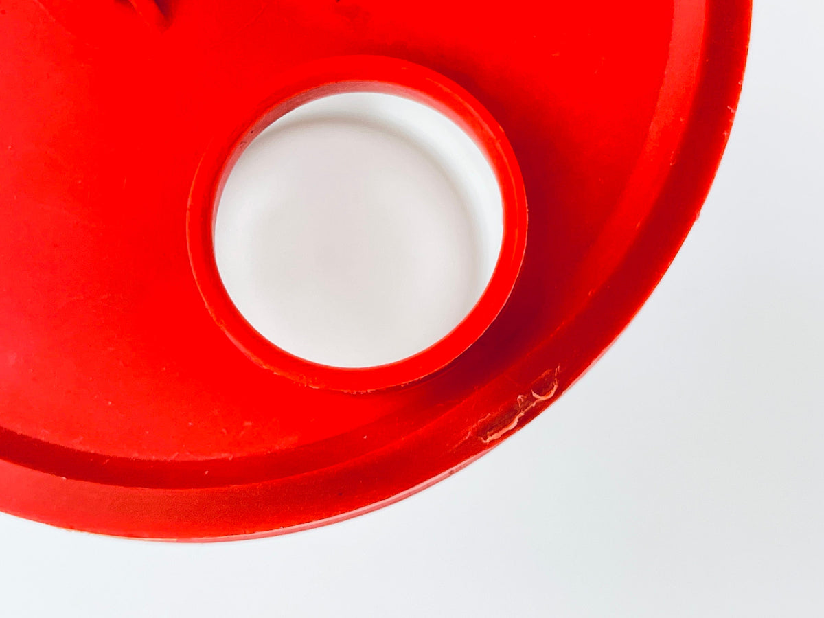 Product image for 'vintage 1970s hazel atlas cocktail shaker with antique car design red plastic lid' (view 9f1978)