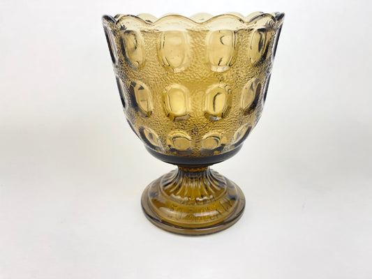 Product image for 'vintage smokey brown thumbprint glass vase planter made by e o brody co m420' (view 9d19e5)