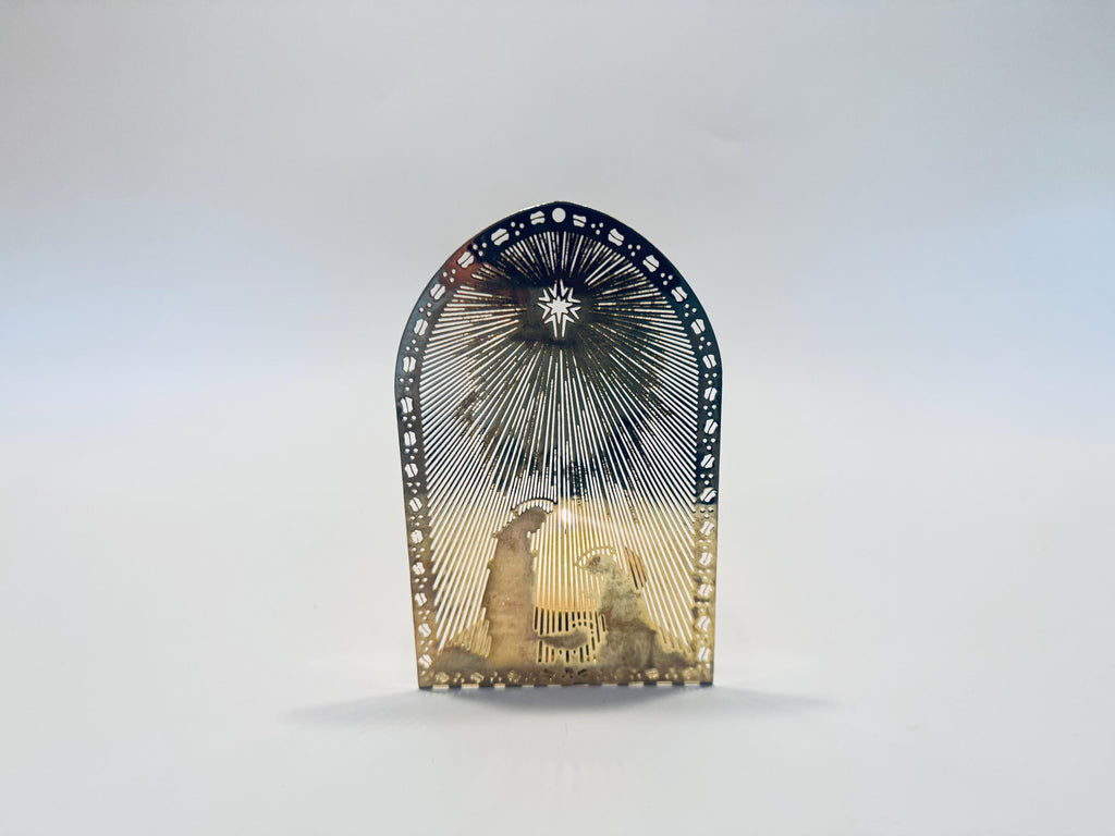 Product image for 'vintage gold plated brass christmas candleholder mary joseph jesus' (view c6e3f7)