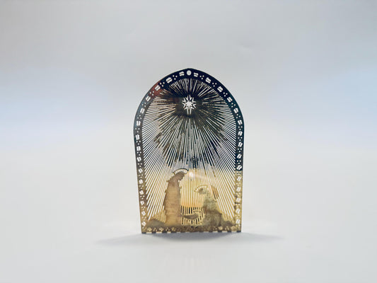 Product image for 'vintage gold plated brass christmas candleholder mary joseph jesus' (view c6e3f7)