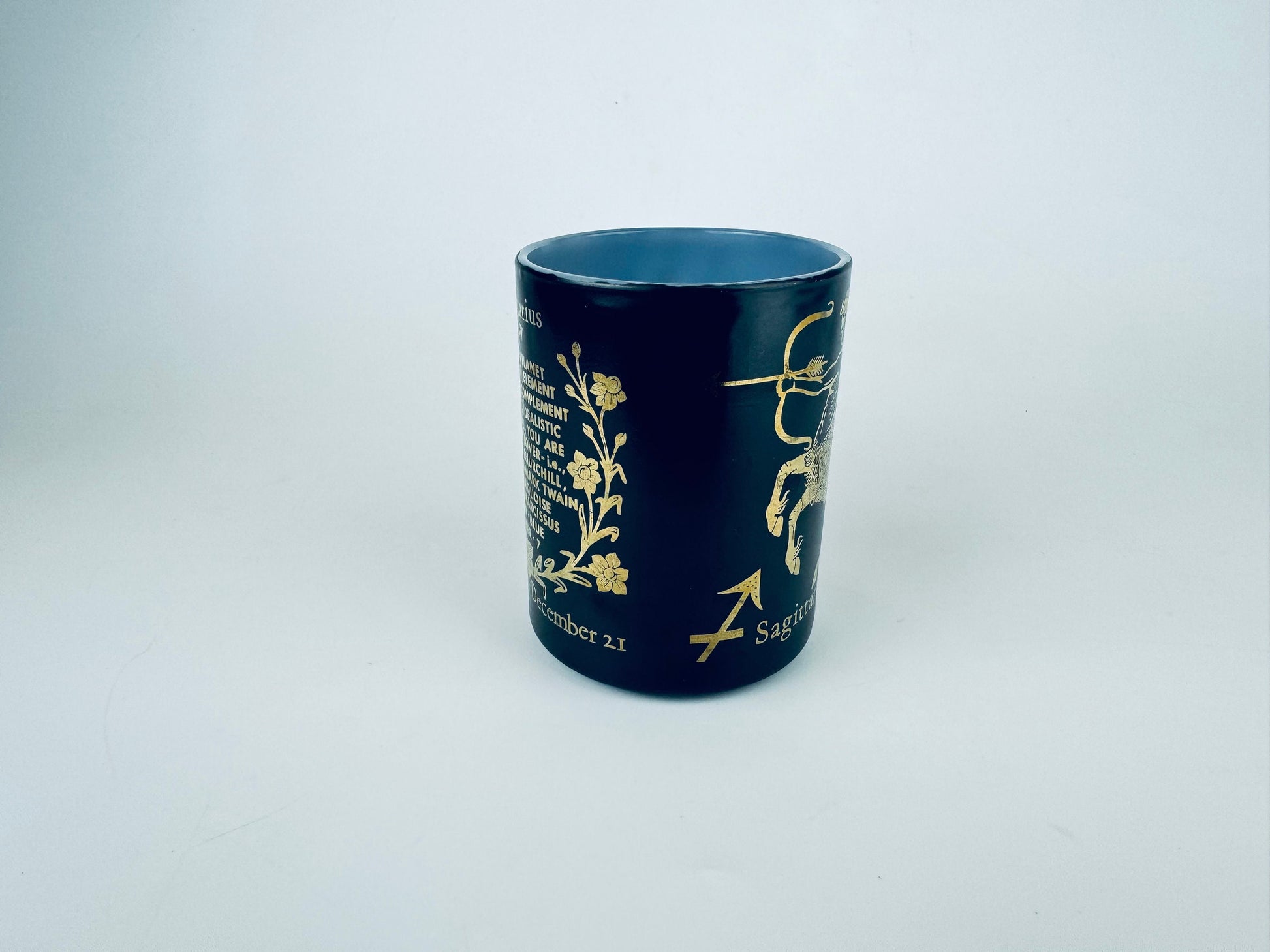 Product image for 'vintage sagittarius the archer zodiac black gold federal milk coffee glass mug astrological centaur gift' (view ecca97)
