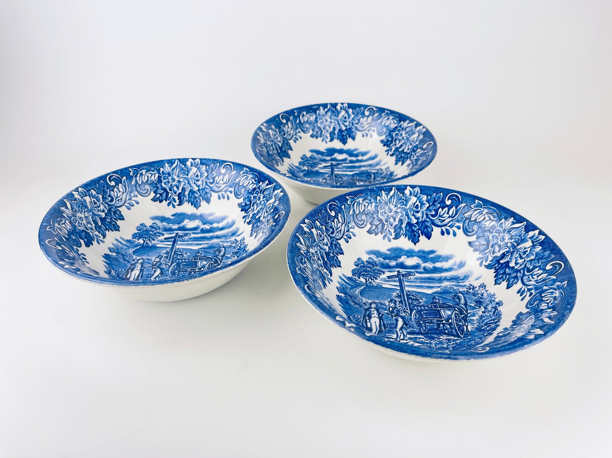 Product image for 'vintage dickens series blue transferware english ironstone bowl made in england sold separately' (view 971454)
