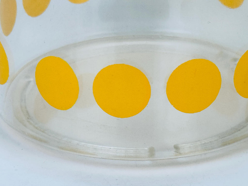 Product image for 'vintage mcm danish yellow polka dot plastic countertop canister made in denmark by garant plast' (view cdfeb7)