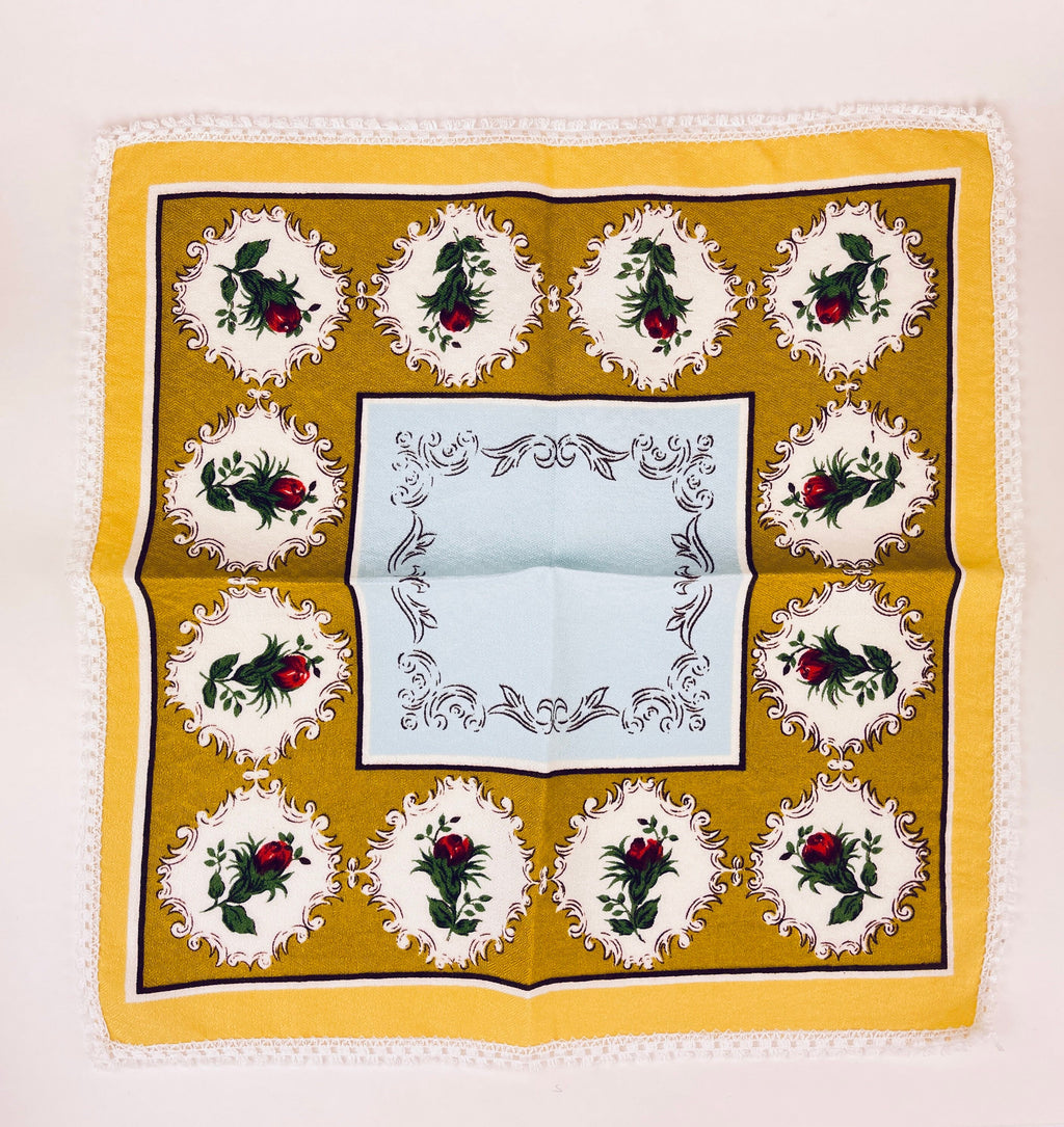 Product image for 'vintage rectangular table cloth napkin set set of twelve 12 lace edge' (view 237a8f)