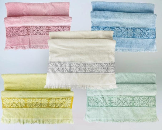 Product image for 'vintage cannon monticello rectangular fringe bath towel made in usa cotton polyester blend pink white yellow blue sold separately' (view de403d)