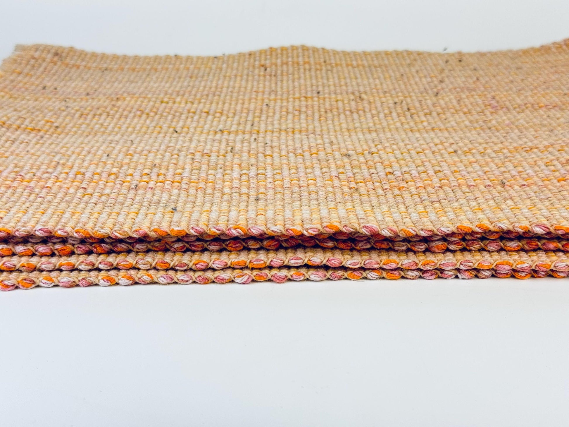 Product image for 'vintage light peach striped fringe style place mats set of five 5' (view df140c)