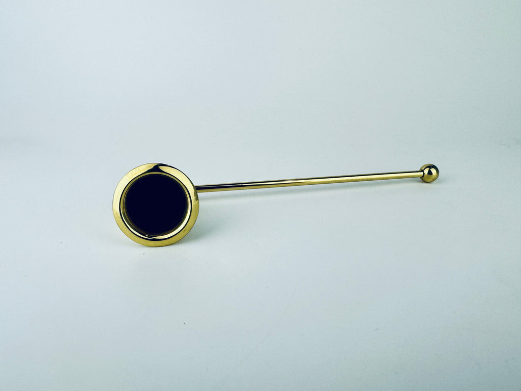 Product image for 'vintage brass candle snuffer douter attractive aged metal patina' (view 5cde1c)