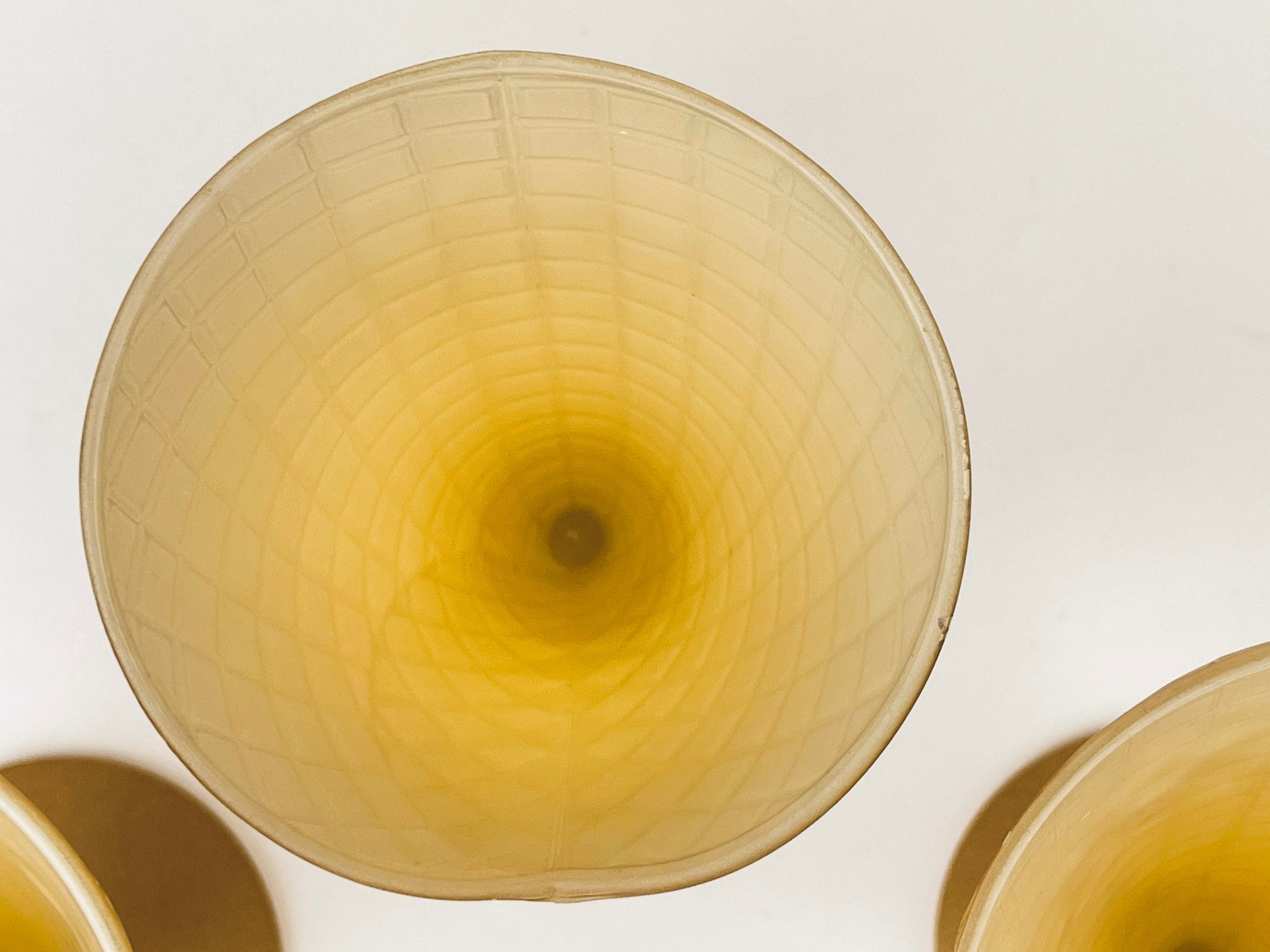 Product image for 'vintage waffle cone glass dessert cups set of three 3 made in italy' (view 5c91d7)