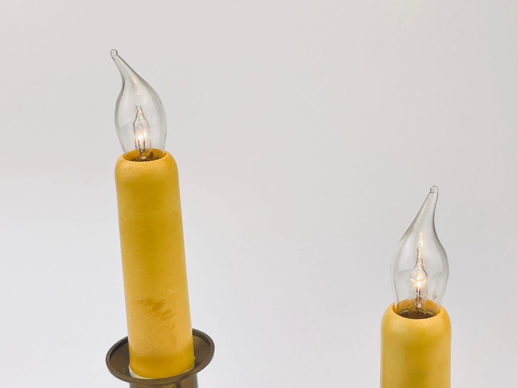 Product image for 'vintage tabletop brass electric candle holders set of two 2 attractive aged metal patina' (view 5c678b)
