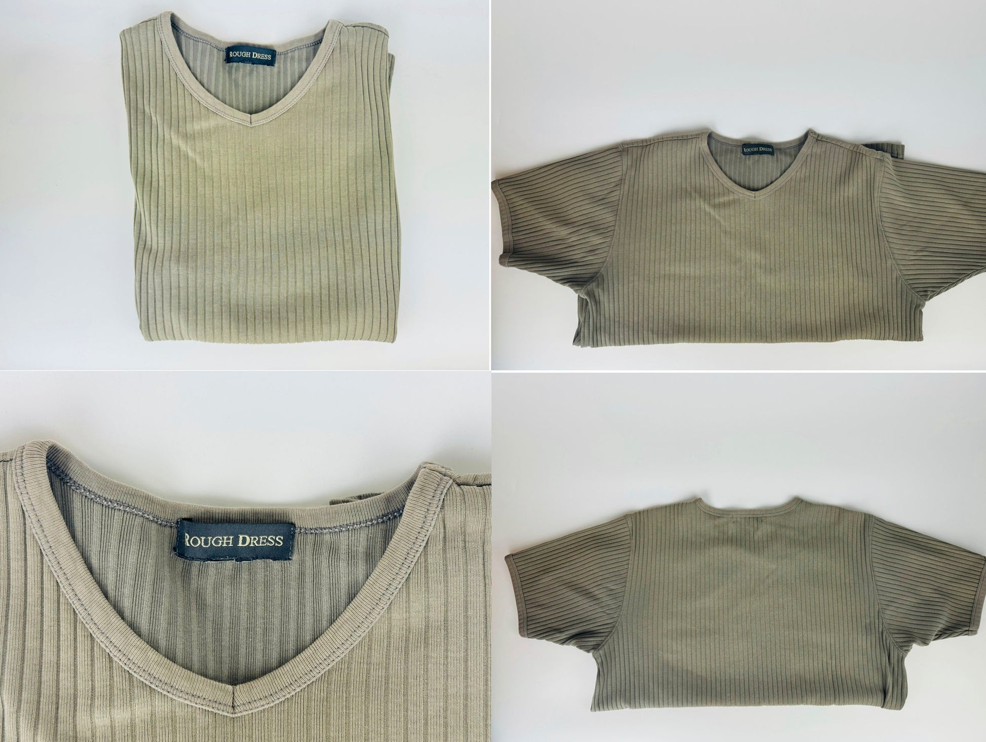Product image for 'vintage 1990s 100 ribbed cotton short sleeve shirts black grey made in canada by rough dress sold separately' (view a7cbb2)