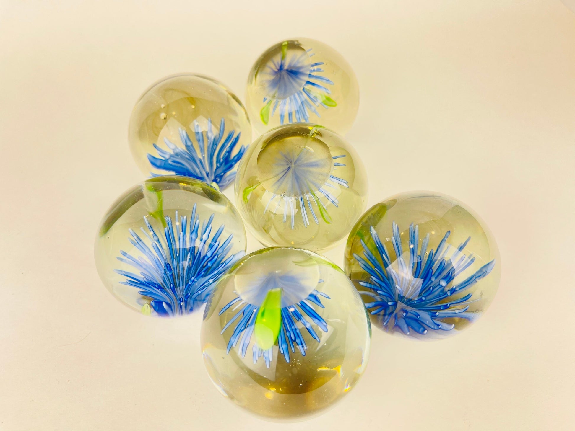 Product image for 'vintage heavy glass paperweight blue green sean anemone sold separately' (view 496066)