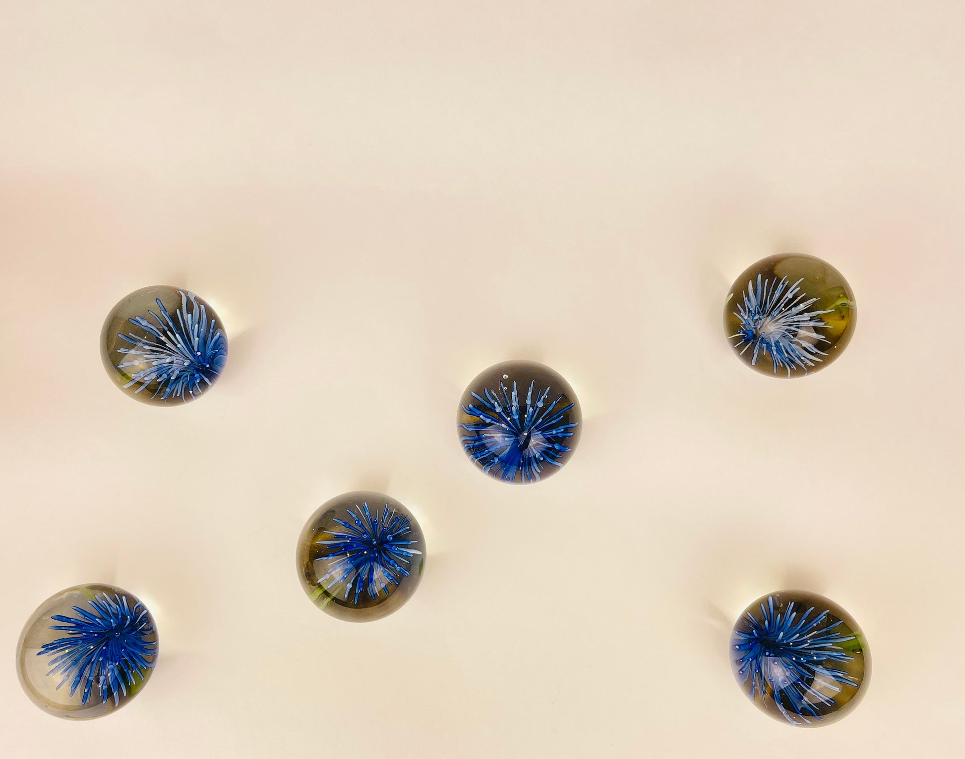 Product image for 'vintage heavy glass paperweight blue green sean anemone sold separately' (view ece291)