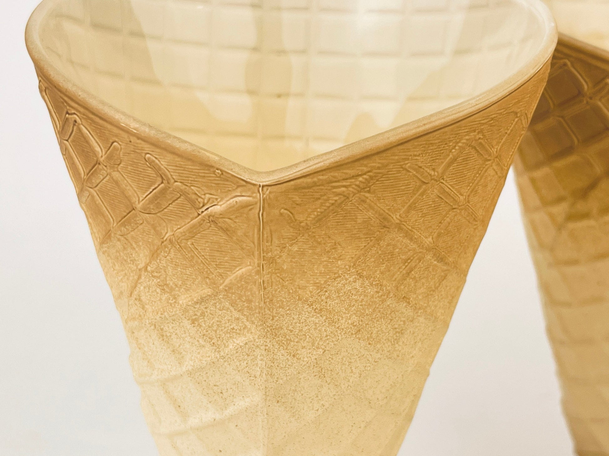 Product image for 'vintage waffle cone glass dessert cups set of three 3 made in italy' (view a61d4a)