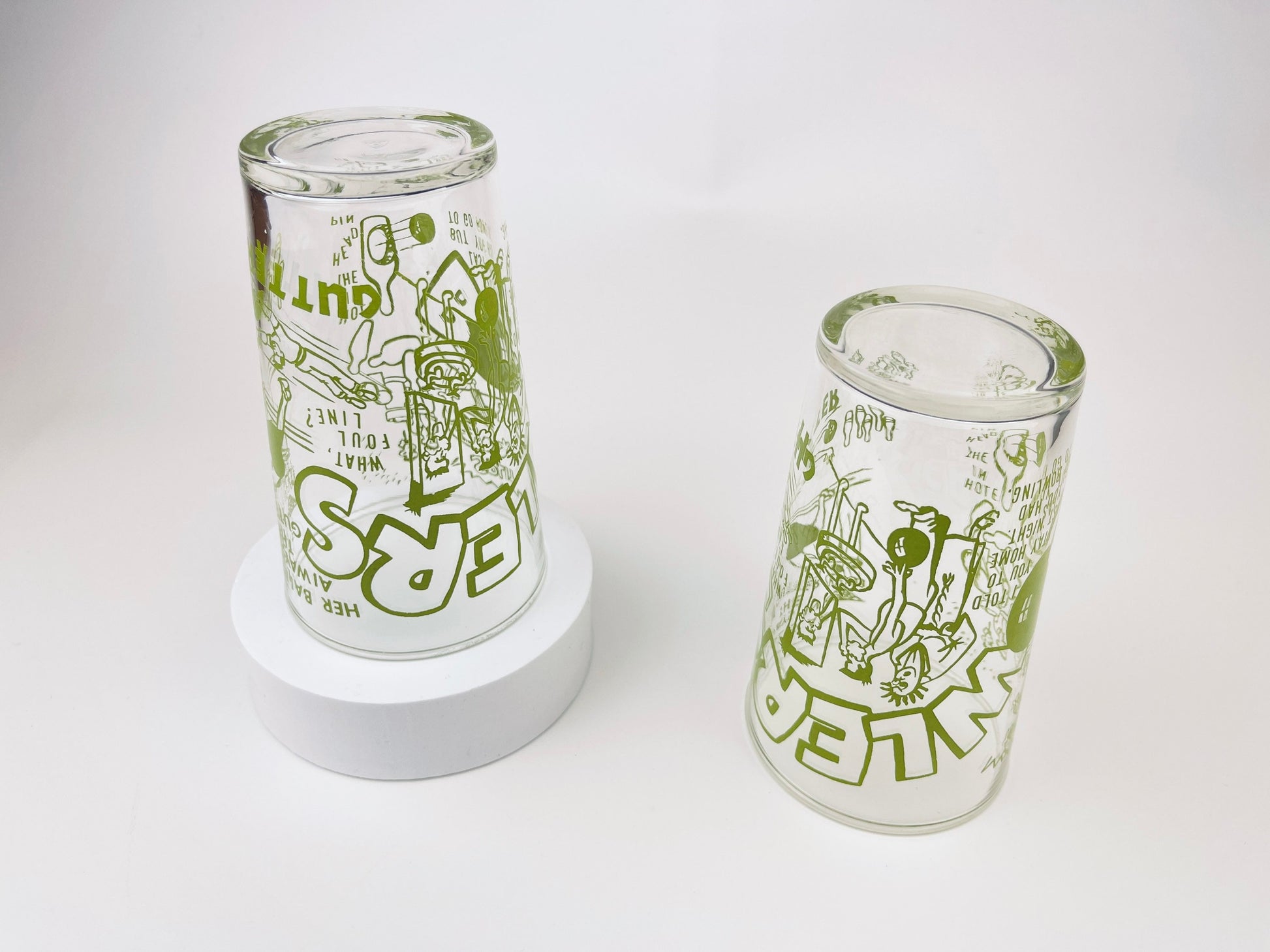 Product image for 'vintage bowling federal glasses set of two 2 bowler gift' (view b2c78f)