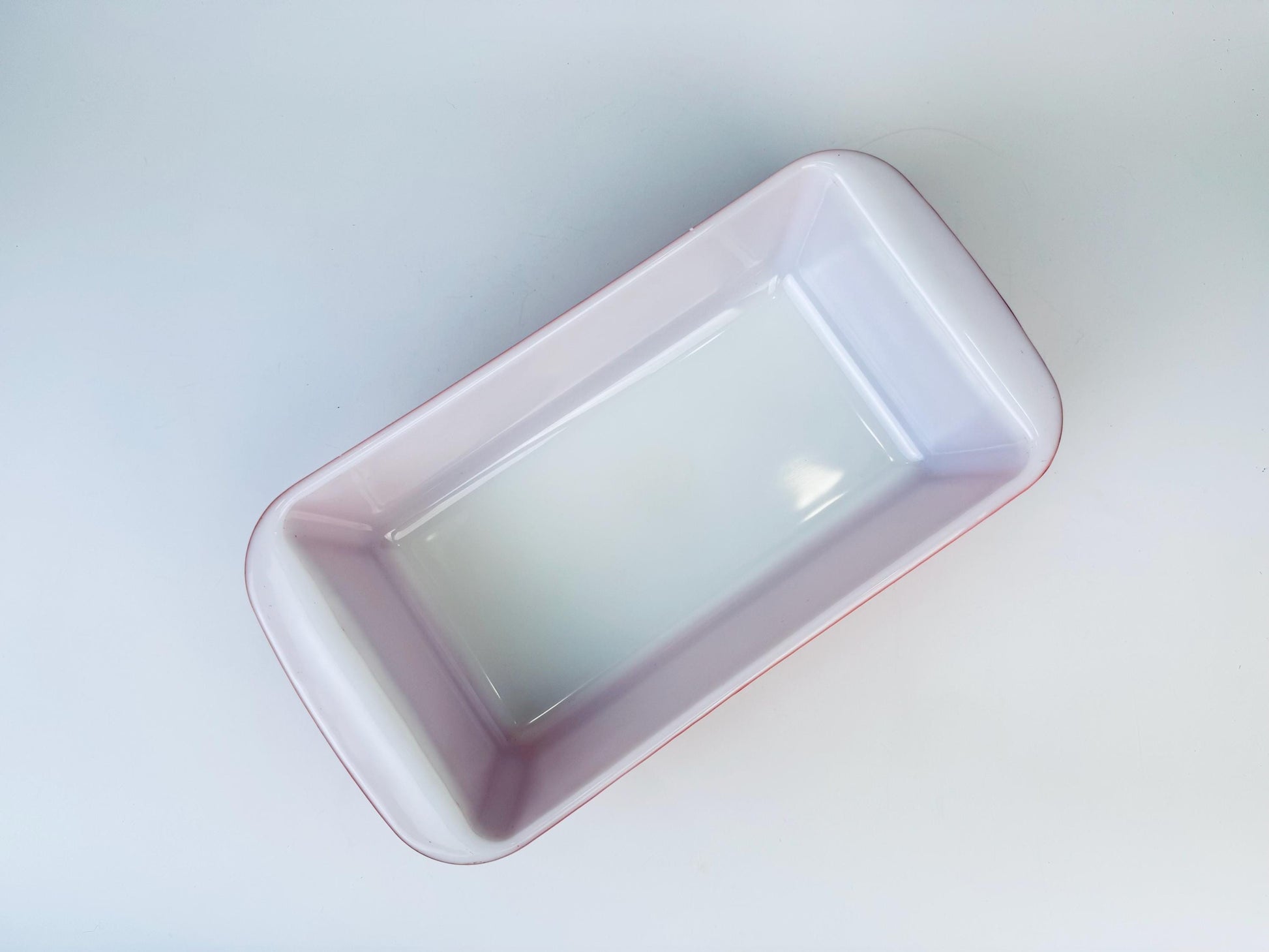 Product image for 'vintage flamingo pink pyrex milk glass loaf pan 212 made in canada' (view 2ce4a6)