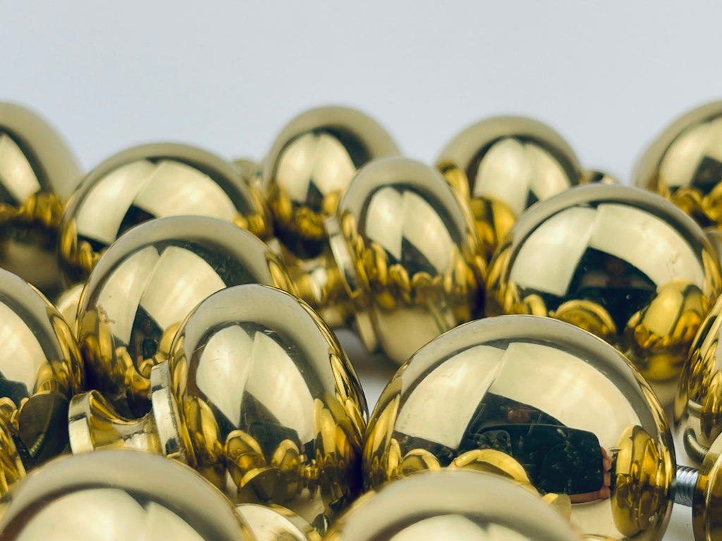 Product image for 'vintage 1980s solid brass drawer knob polished circular pull for cabinets or dressers' (view 459bb2)