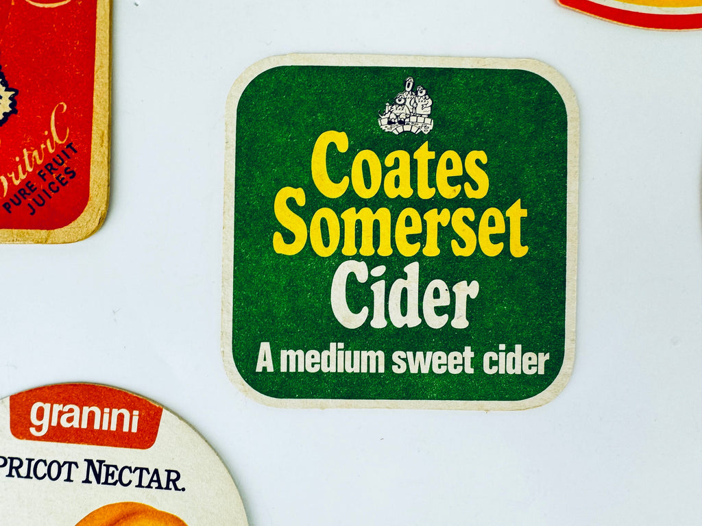 Product image for 'vintage english cider fruit juice coasters beer cocktail mat sold separately' (view aa514d)