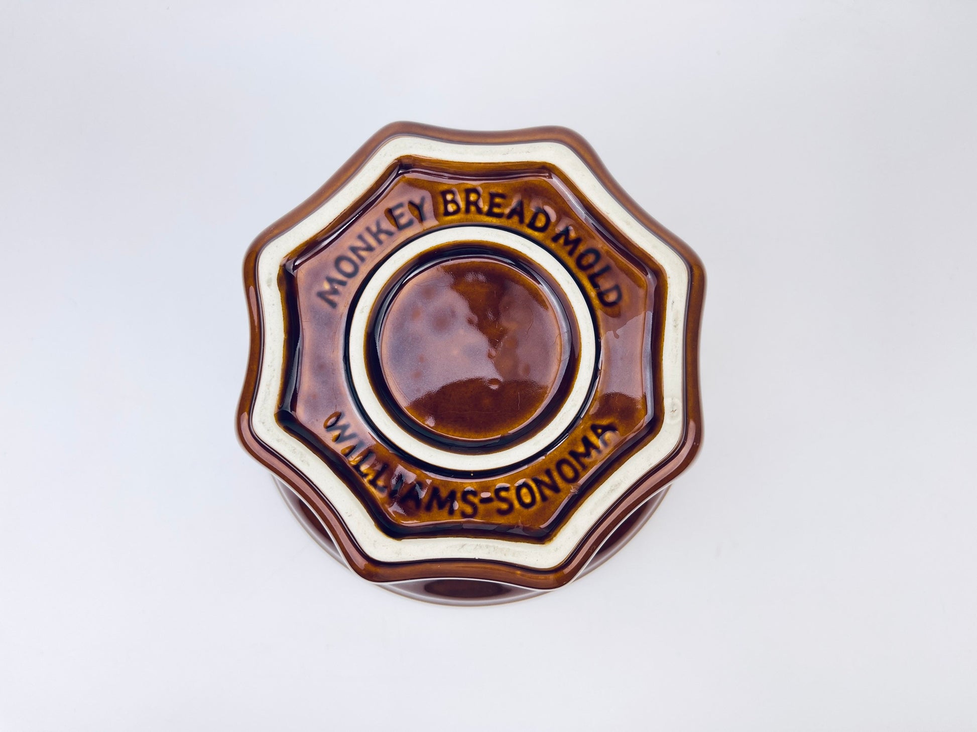 Product image for 'vintage williams sonoma monkey bread mold brown drip glaze ceramic' (view eaade3)