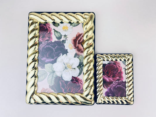 Product image for 'vintage solid brass roped chain gold wall mountable picture frames sold separately' (view d388ab)
