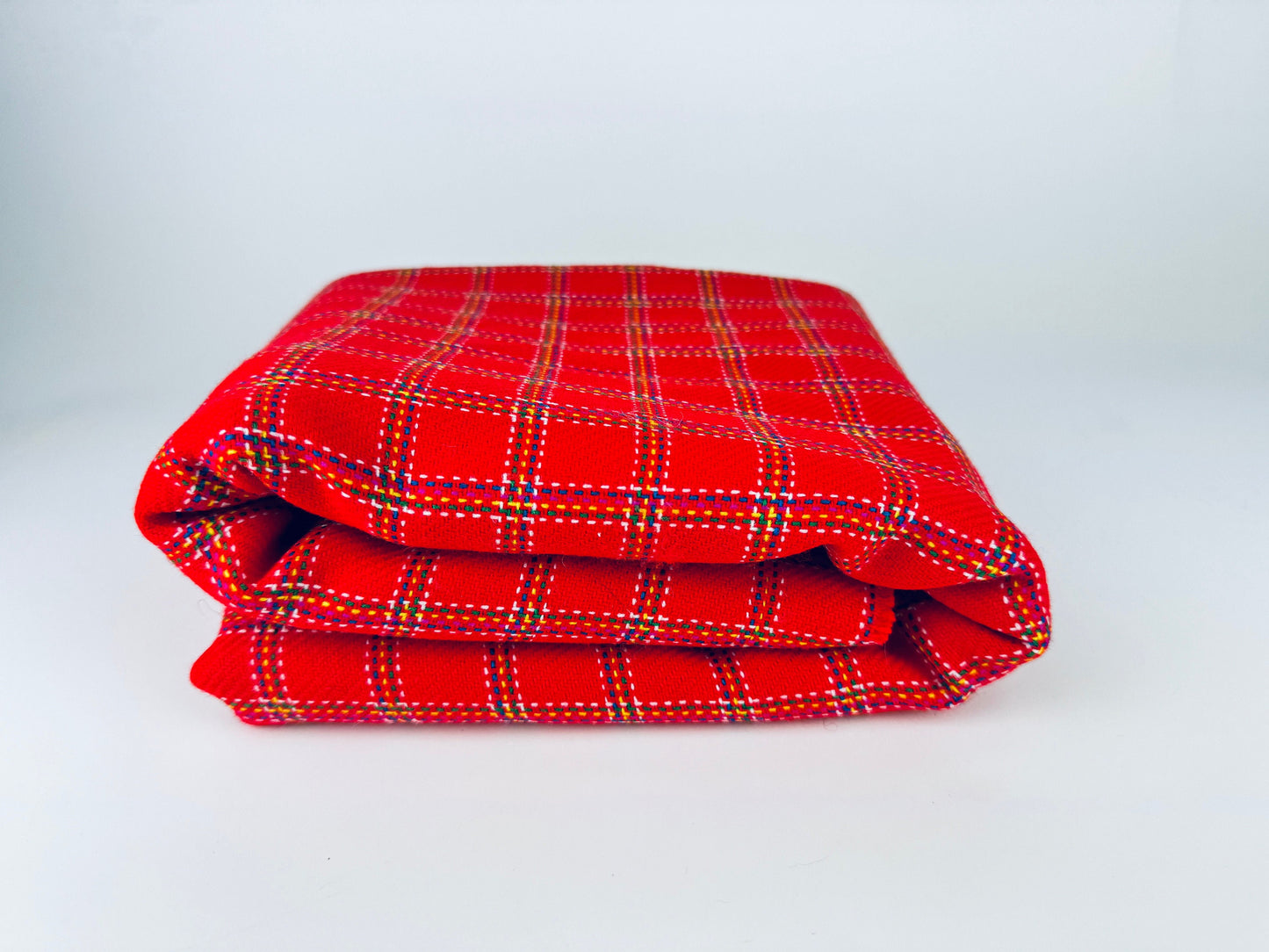 Product image for 'vintage bright red thick woven striped jacquard polyester fabric 50 x 59' (view c1cf11)