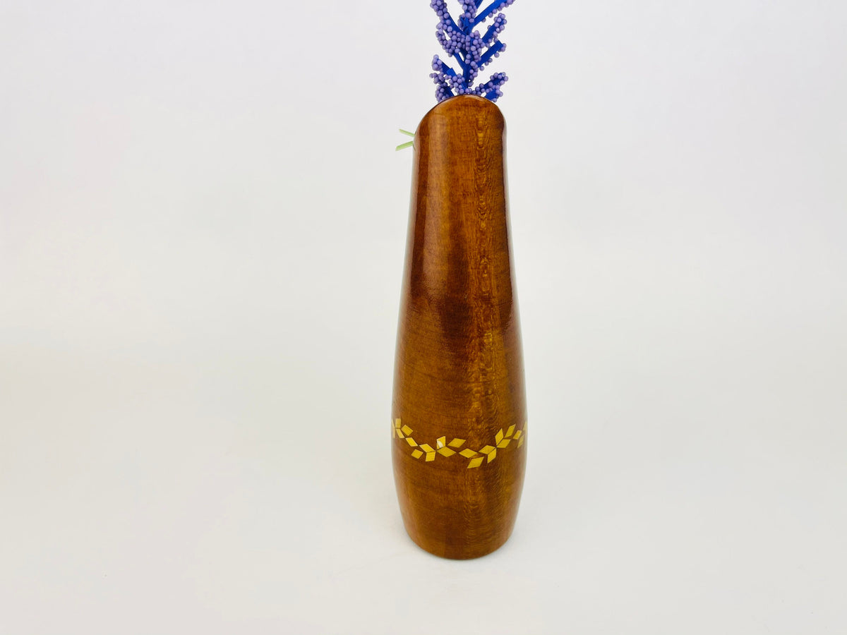 Product image for 'vintage tapered wood vase inlay gold geometric shape bottom' (view 488a9d)