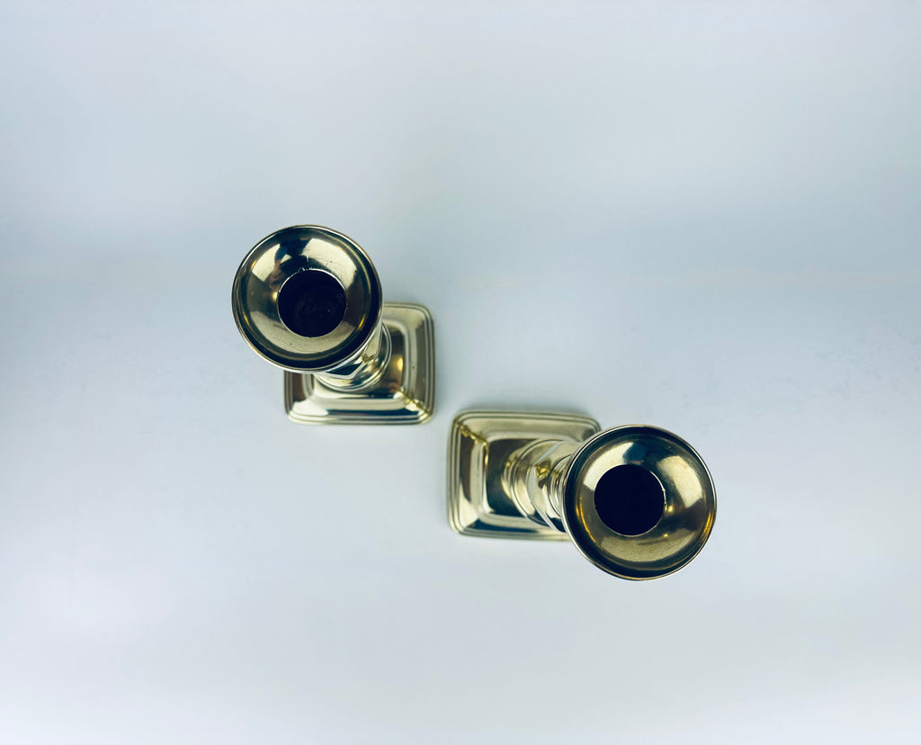 Product image for 'vintage ornate tall solid brass candlestick holders set of two 2' (view e63c1f)