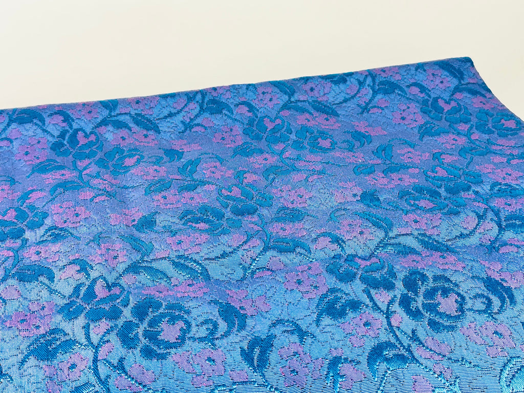 Product image for 'vintage shinny blue pink grandma couch upholstery fabric 40 x 53' (view 872b41)