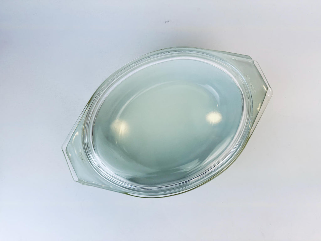 Product image for 'vintage pyrex oval casserole dish 043 1 1 2 qt green spring blossom pattern' (view 1a1813)