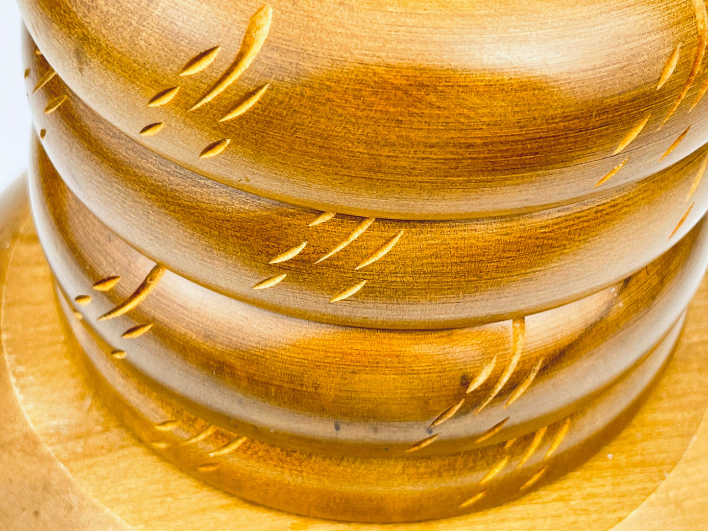 Product image for 'vintage baribocraft canada wood salad bowl set set of four 4 individual bowls one 1 serving bowl' (view af9708)